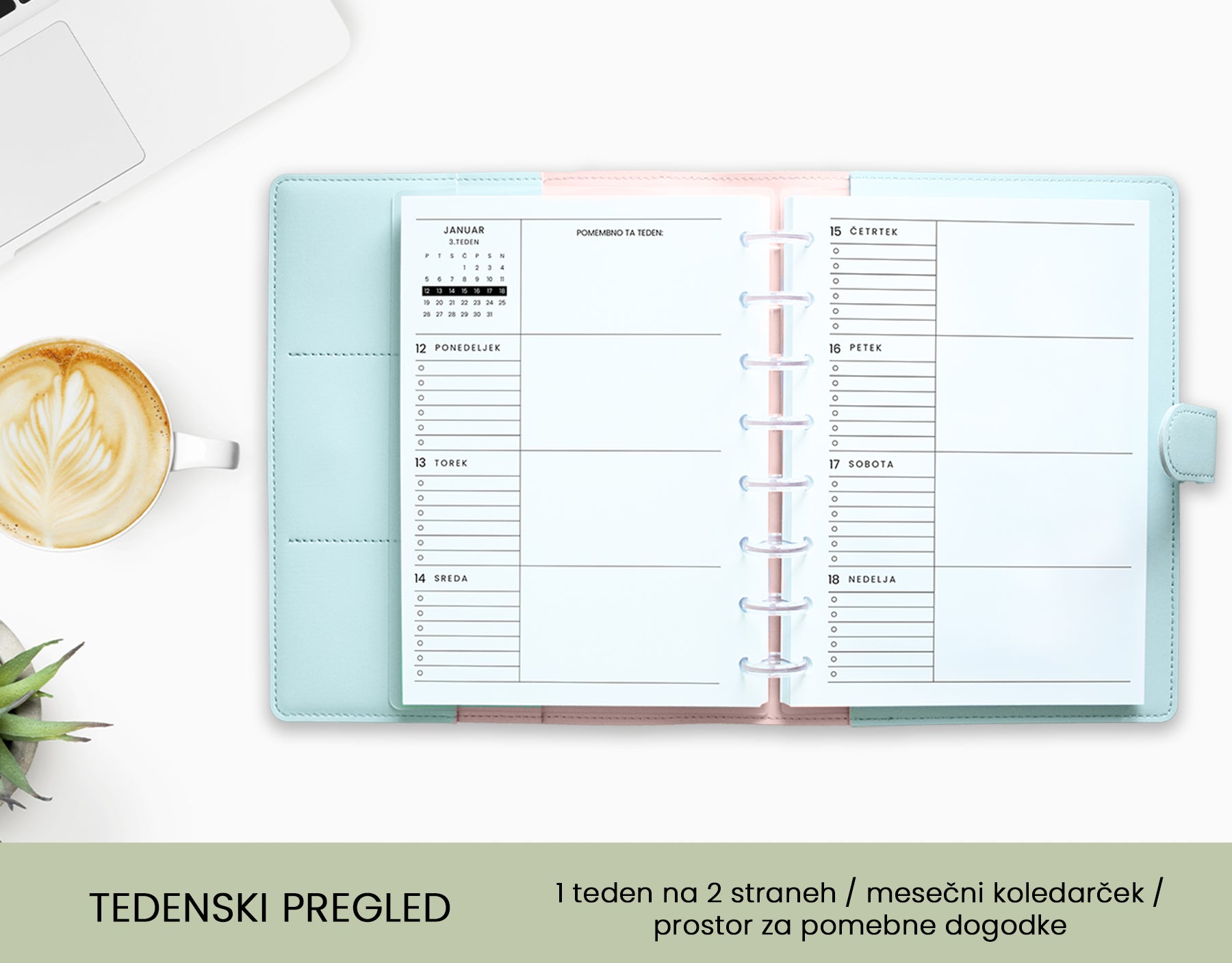 Letni planer 2026 - Tedenski pregled Sky sponka